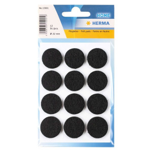 HERMA Filzgleiter - Ø22 mm, schwarz, 12 Stück