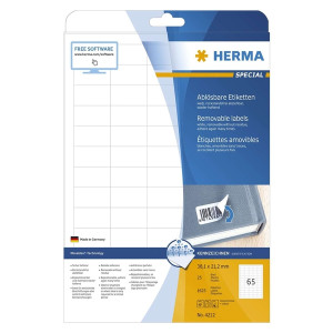 HERMA 4212 Universaletiketten A4, 38,1 x 21,2 weiß