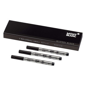 MONT BLANC Tintenrollermine Mozart - M, small, mystery black, 3 Stück