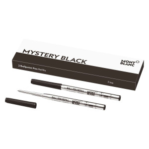 MONT BLANC Kugelschreibermine - F, 2 Minen, mystery black