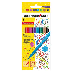 EBERHARD FABER Fasermaler Glitzer 8er Etui, 3mm, sortiert