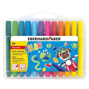 EBERHARD FABER Faserschreiberetui Dicke Filzstifte Colori dreikant - 2 mm, sortiert