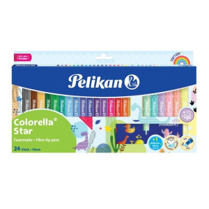 PELIKAN Fasermaler Colorella® Star C 302 - 18+6 Stück sortiert + Schablone