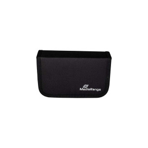 MEDIARANGE Archivierungsmappe für 6 USB-Speichersticks und 3 SD Speicherkarten, Nylon, schwarz