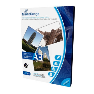 MEDIARANGE DIN A3 Fotopapier für Tintenstrahldrucker, hochglänzend, 200g, 50 Blatt