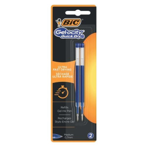 BIC Gelschreibermine Gelocity® QuickDry - 0,7 mm, blau, 2 Stück