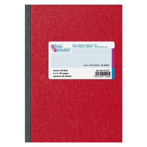 KÖNIG & EBHARDT Kladde - A6, 96 Blatt, 70 g/qm, kariert, rot