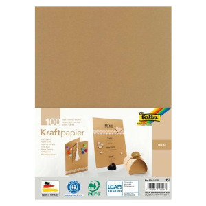 FOLIA Kraftpapier - natur, A4, 120 g/qm, 100 Blatt