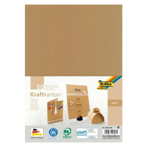 FOLIA Kraftpapier - natur, A4, 230 g/qm, 50 Blatt