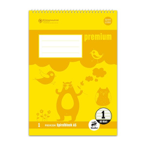 STAUFEN PREMIUM Spiralblock PREMIUM LIN 1 - A5, 40 Blatt, liniert