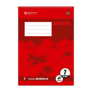 STAUFEN PREMIUM Spiralblock PREMIUM LIN 7 - A5, 40 Blatt, 7 mm kariert