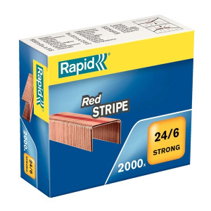 RAPID Heftklammern 24/6mm Red Stripe, verzinkt, mit Sollbruchstelle, 2000 Stück