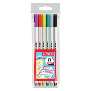 STABILO Premium-Filzstift mit Pinselspitze Pen 68 brush - 6er Etui