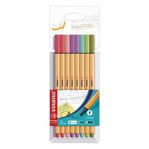 STABILO Fineliner point 88® Etui - 8er Pack - mit 8 verschiedenen Farben