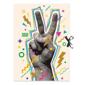 RNK Zeichenmappe Pop Art - A2, 3 Klappen, Verschlussband, Karton