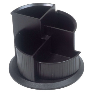 HELIT Multiköcher linear, drehbar, 4 Fächer, 150 x 112 mm, schwarz
