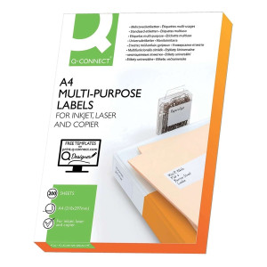Q-CONNECT Universal-Etiketten - 210 x 148 mm, weiß, 400 Etiketten, permanent