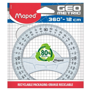 MAPED Vollkreis-Winkelmesser Geometric Green, 360 Grad, Kunststoff, transparent