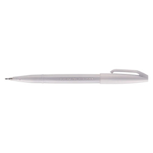 PENTEL Kalligrafiestift Sign Pen Brush - Pinselspitze, hellgrau