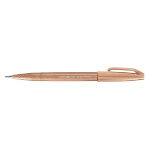 PENTEL Kalligrafiestift Sign Pen Brush - Pinselspitze, hellbraun