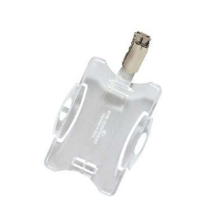 DURABLE Ausweiskartenhalter, mit Metallclip, Kunststoff, Rahmen transparent, 85 x 54 mm