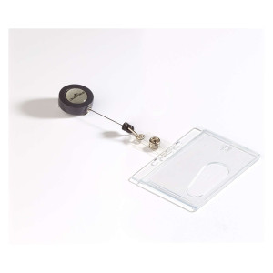 DURABLE Namensschild Hartbox mit Ausweiskartenhalter, transparent, 85 x 54 mm