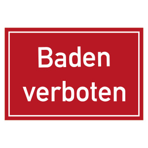 Verbotszeichen Baden verboten