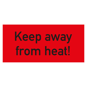 Paketaufkleber Keep away from heat Rot