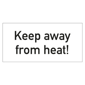 Paketaufkleber Keep away from heat Weiß
