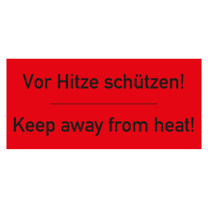 Paketaufkleber Vor Hitze schützen! Keep away from heat! Rot