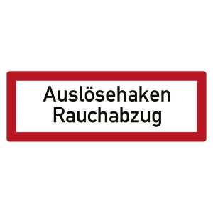 Feuerwehrzeichen Auslösehaken Rauchabzug DIN 4066