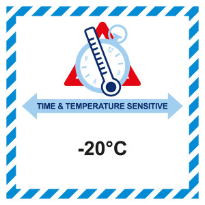 Gefahrzettel Time And Temperature Sensitive -20°C
