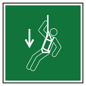 Rettungszeichen Notfall-Klettergeschirr DIN EN ISO 7010 E073