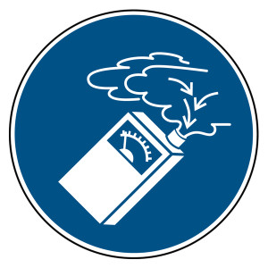 Gebotszeichen Gasdetektor benutzen DIN EN ISO 7010 M048