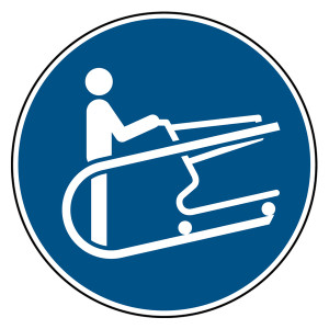 Gebotszeichen Griff des Wagens festhalten DIN EN ISO 7010 M060