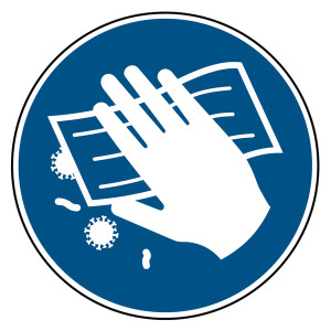 Gebotszeichen Fläche desinfizieren DIN EN ISO 7010 M062