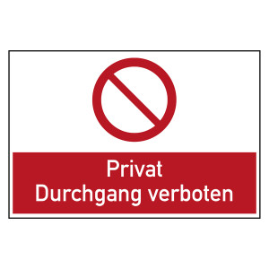 Bodenaufkleber Verbotszeichen Privat Durchgang verboten