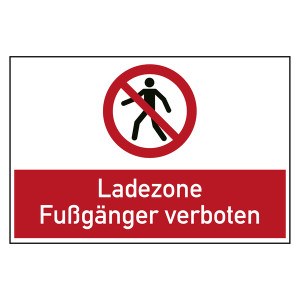 Bodenaufkleber Verbotszeichen Ladezone Fußgänger verboten