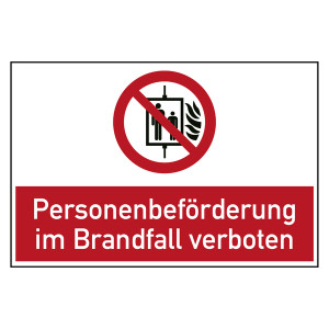 Bodenaufkleber Verbotszeichen Personenbeförderung im Brandfall verboten