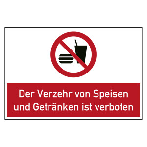 Bodenaufkleber Verbotszeichen Der Verzehr von Speisen und Getränken ist verboten