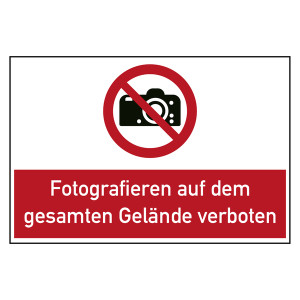 Bodenaufkleber Verbotszeichen Fotografieren auf dem gesamten Gelände verboten