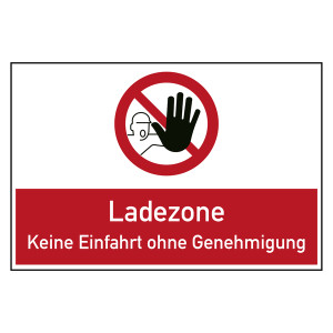 Bodenaufkleber Verbotszeichen Ladezone Keine Einfahrt ohne Genehmigung