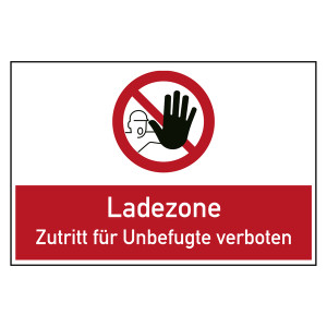 Bodenaufkleber Verbotszeichen Ladezone Zutritt für Unbefugte verboten