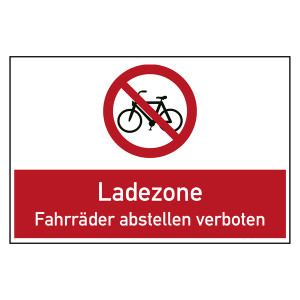 Bodenaufkleber Verbotszeichen Ladezone Fahrräder abstellen verboten