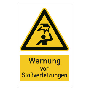 Warnzeichen Warnung vor Stoßverletzungen Kombischild