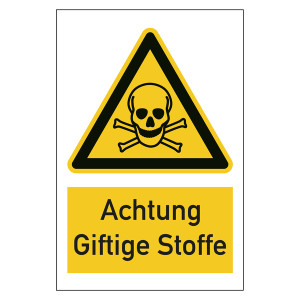 Warnzeichen Achtung giftige Stoffe Kombischild