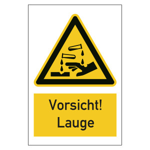 Warnzeichen Vorsicht! Lauge Kombischild