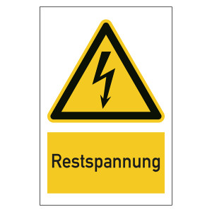 Warnzeichen Restspannung Kombischild