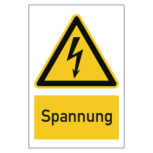 Warnzeichen Spannung Kombischild