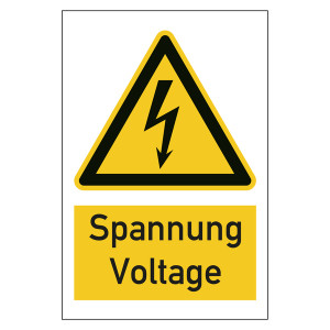 Warnzeichen Spannung Voltage Kombischild